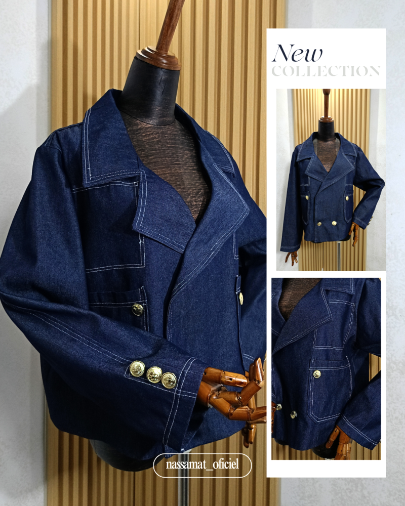 فاست جينز خفيفة بأزرار ذهبية